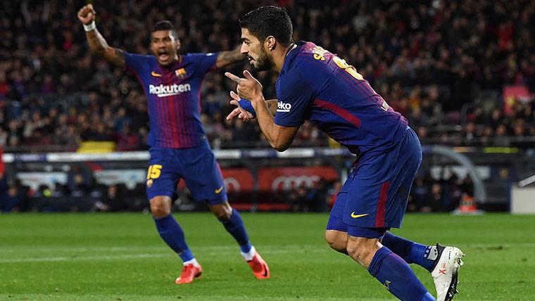 Luis Suárez, celebrando el gol marcado contra el Alavés