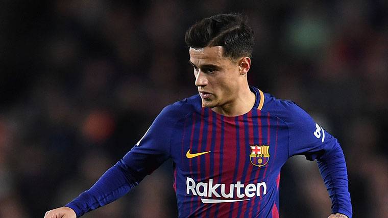Coutinho, during the party against the Alavés