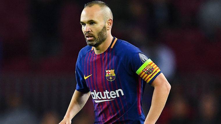 Andrés Iniesta, during a party with the FC Barcelona