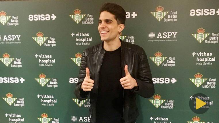 Marc Bartra in his presentation like new player of the Real Betis