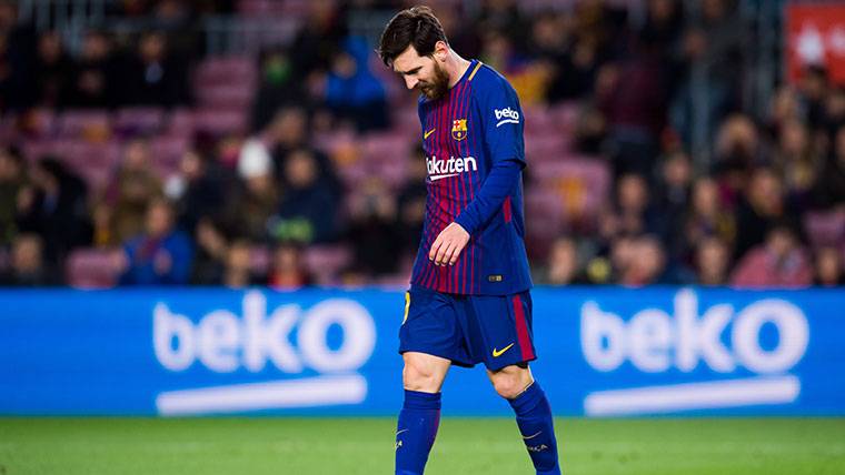 Leo Messi, durante el partido contra el Valencia en el Camp Nou