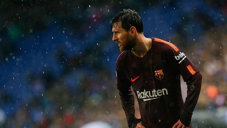 Leo Messi, durante el partido contra el Espanyol