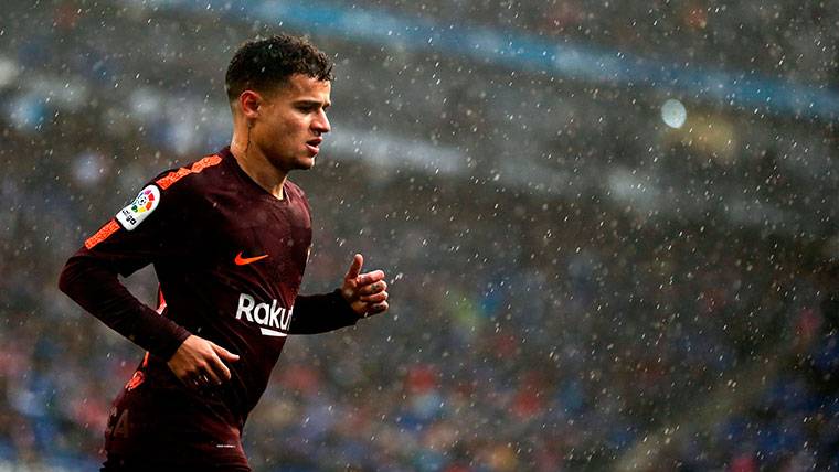 Philippe Coutinho, during the 'derbi' against the Espanyol in Cornellá