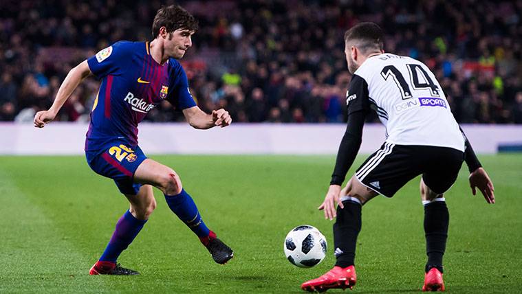 Sergi Roberto en un partido con el FC Barcelona