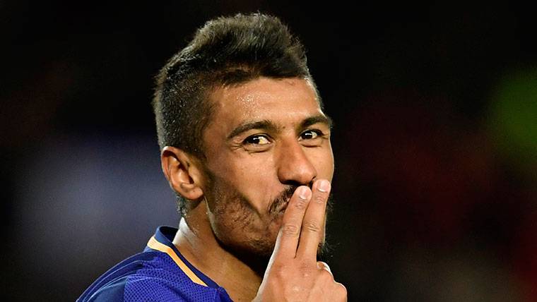 Paulinho, during a party with the FC Barcelona
