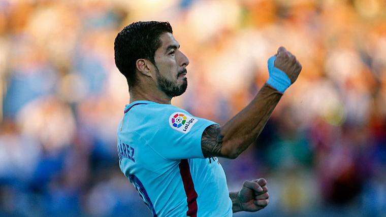 Luis Suárez, celebrating the marked goal against the Eibar