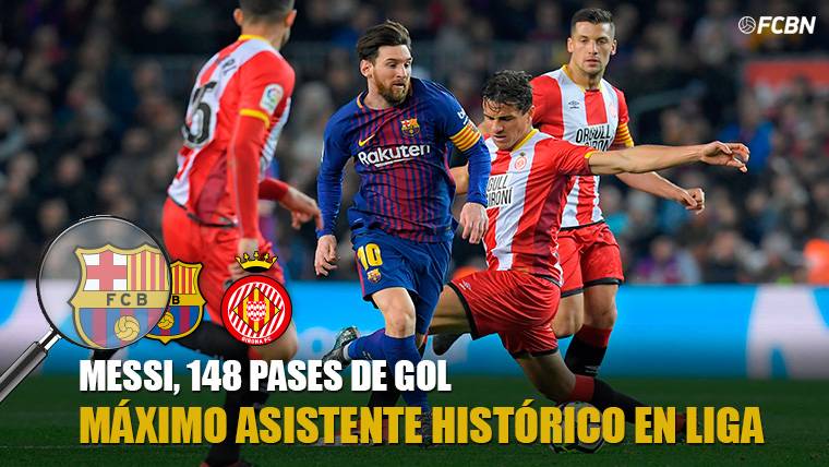 Leo Messi, doing estragos in the defence of the Girona