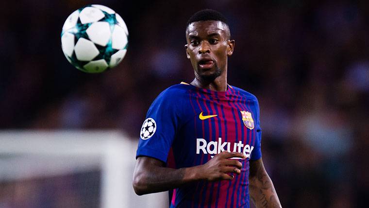Nelson Semedo, during a meeting with the FC Barcelona this season