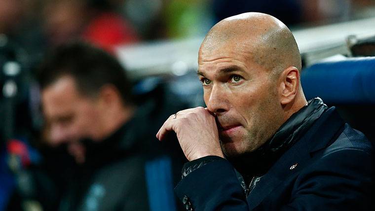 Zinedine Zidane, durante un partido del Real Madrid esta temporada