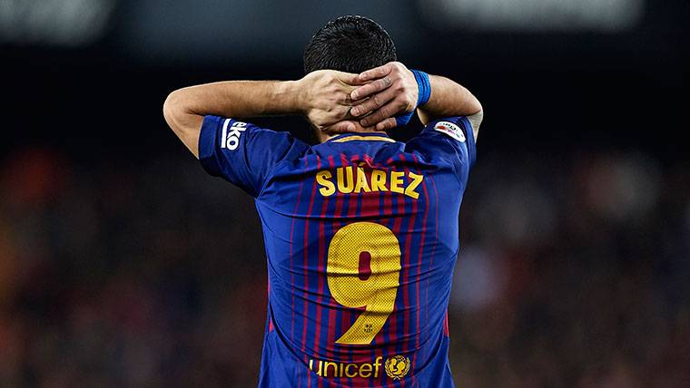 Luis Suárez, during a party with the FC Barcelona