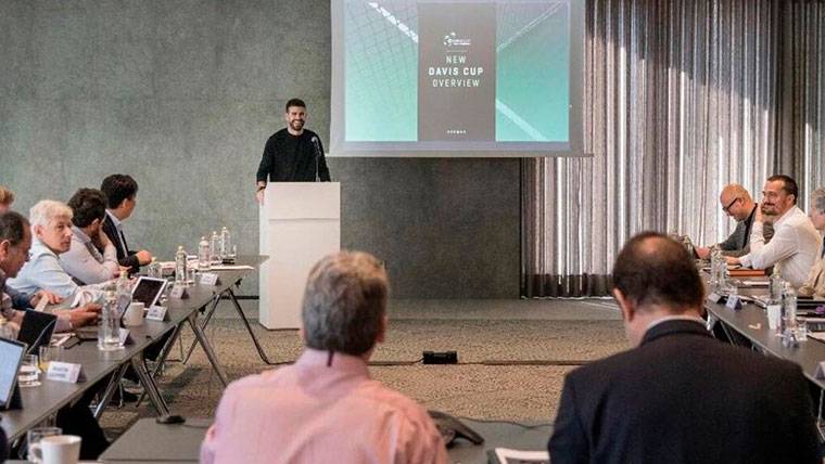 Gerard Piqué, durante la presentación del acuerdo con la ITF