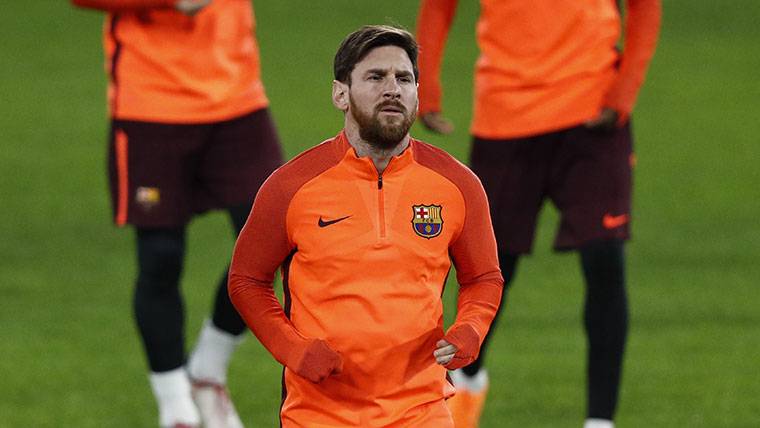 Leo Messi, durante un entrenamiento con el FC Barcelona