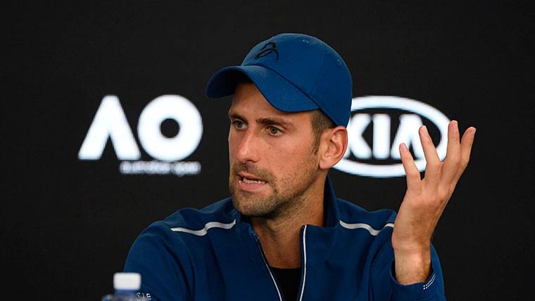Novak Djokovic, en una rueda de prensa