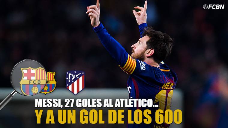 Leo Messi, celebrando un gol marcado contra el Atlético de Madrid