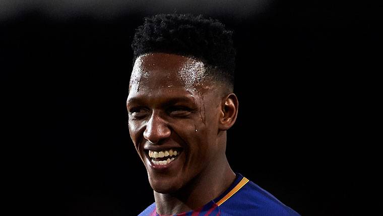 Yerry Mina, durante el partido contra el Getafe