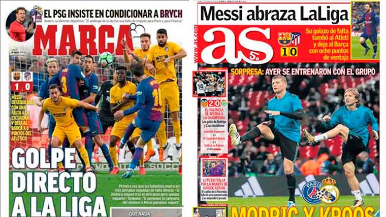 Marca y AS, contundentes con sus titulares sobre el Barcelona-Atlético