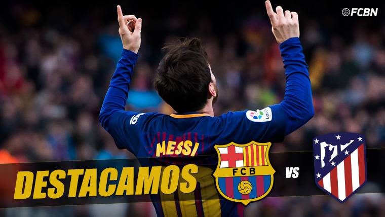 Leo Messi, celebrando el golazo marcado al Atlético en el Camp Nou