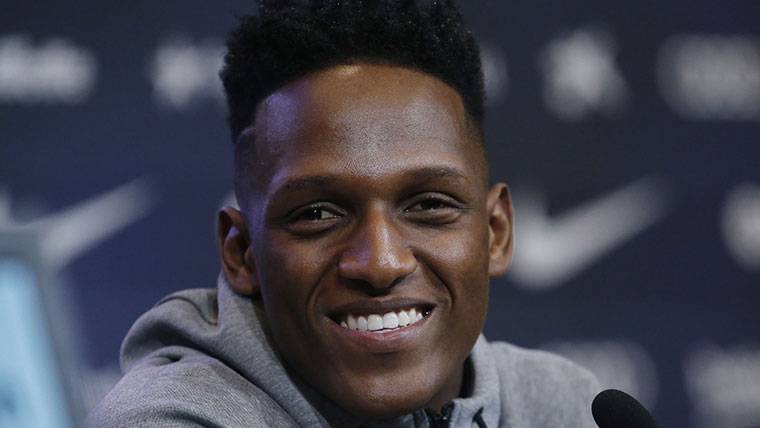 Yerry Mina, speaking in press conference with the FC Barcelona