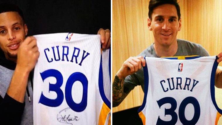 Stephen Curry regaló una camiseta firmada a Leo Messi