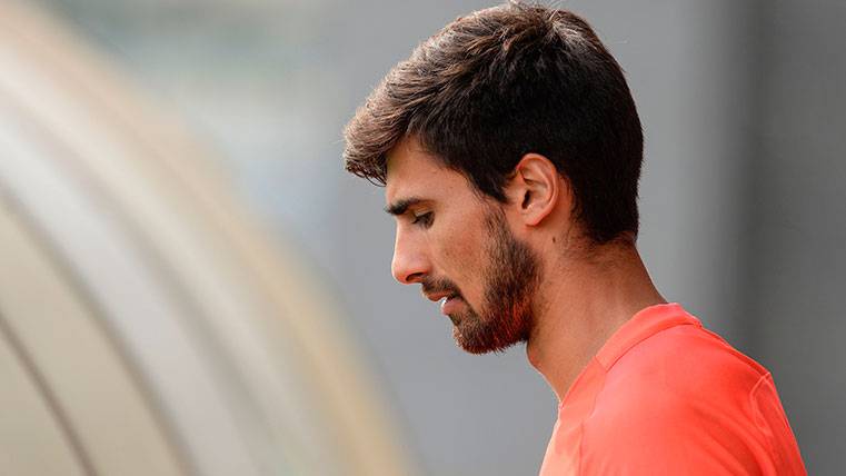 André Gomes in a training with the FC Barcelona