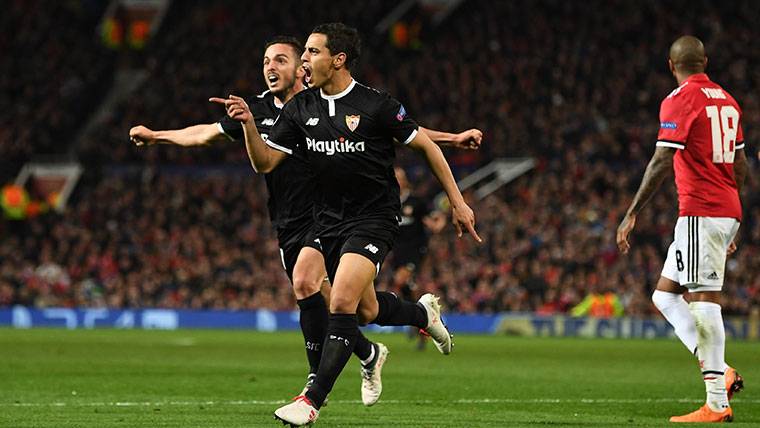 Ben Yedder, celebrando uno de los goles contra el Manchester United