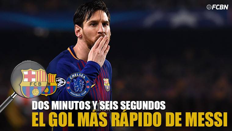 Messi, celebrando el gol marcado al Chelsea tras 2 minutos y 6 segundos