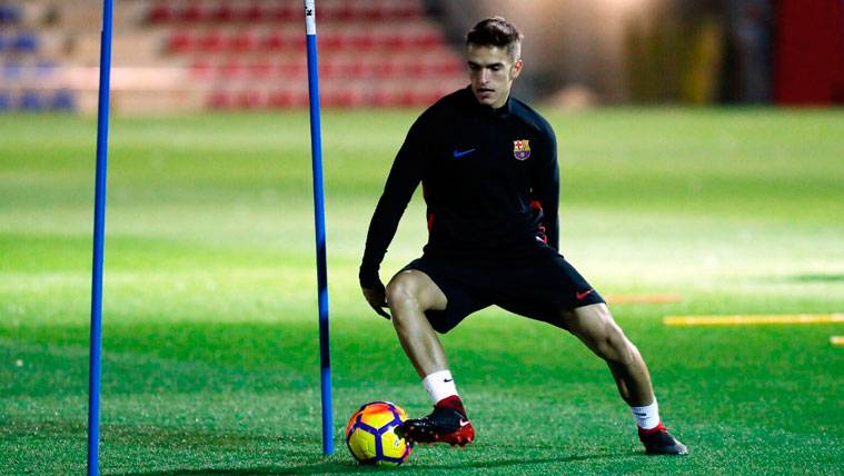 Denis Suárez en un entrenamiento del FC Barcelona