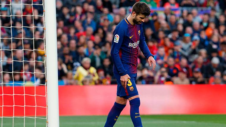 Gerard Piqué en un partido del FC Barcelona