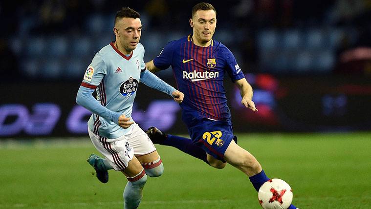 Thomas Vermaelen en un partido con el FC Barcelona