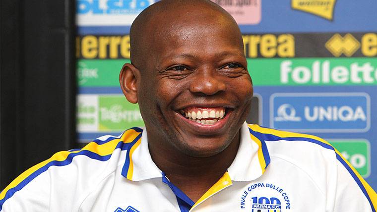 Faustino Asprilla, in an image of archive during a press conference