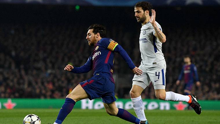 Leo Messi y Cesc, durante el último Barça-Chelsea