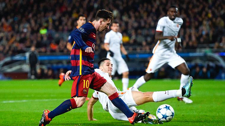 Leo Messi, durante un partido contra la Roma en 2015