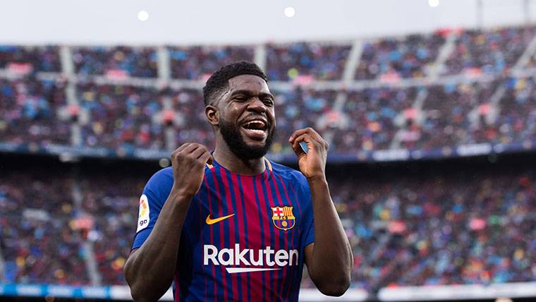 Samuel Umtiti, en el Camp Nou durante un partido con el FC Barcelona