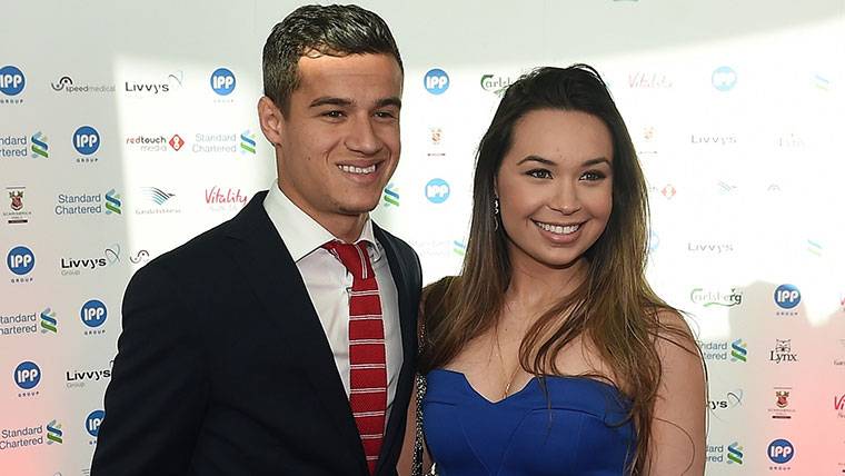 Philippe Coutinho y su esposa Aine, en una imagen de archivo