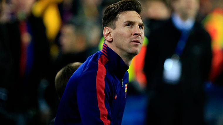 Lionel Messi, antes de un partido contra la Roma en 2015