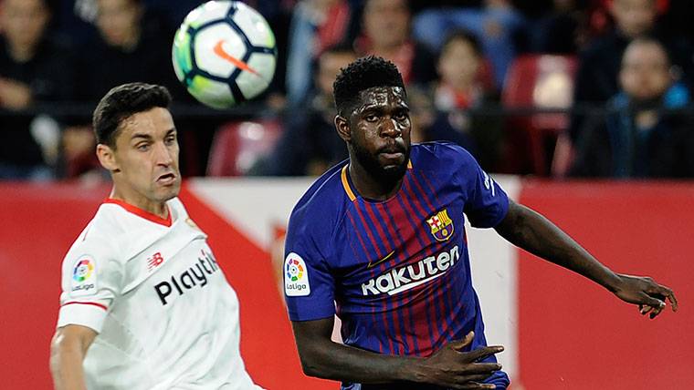 Samuel Umtiti, during the party against the Seville in the Sánchez Pizjuán