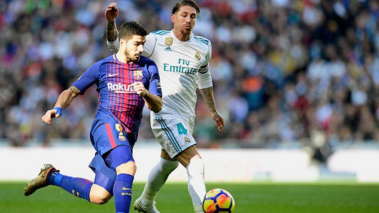 Luis Suárez, during a party against the Real Madrid in the Bernabéu