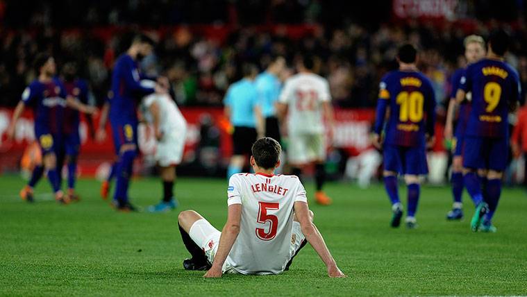 Clément Lenglet al final de un partido contra el FC Barcelona