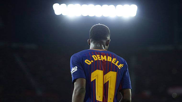 Ousmane Dembélé, durante un partido con el FC Barcelona