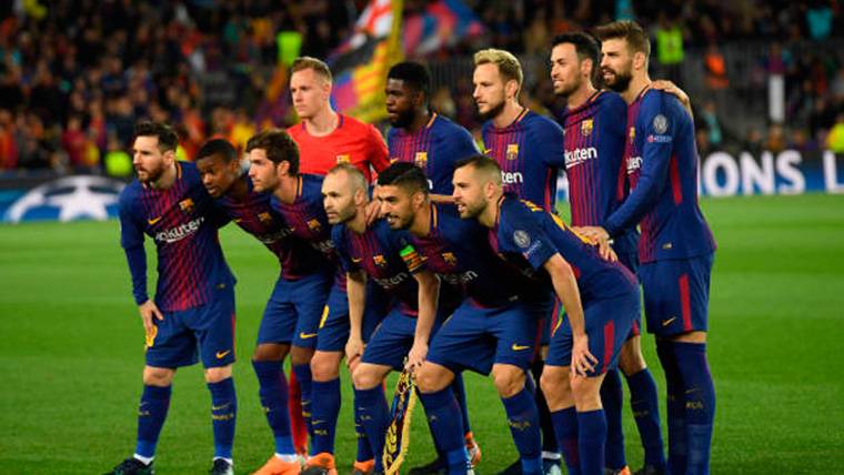 Alineación del FC Barcelona en el último partido de Champions League