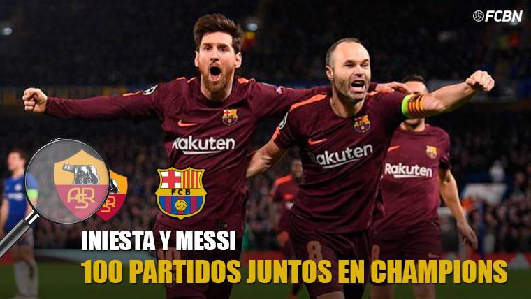 Leo Messi y Andrés Iniesta celebran un gol del FC Barcelona
