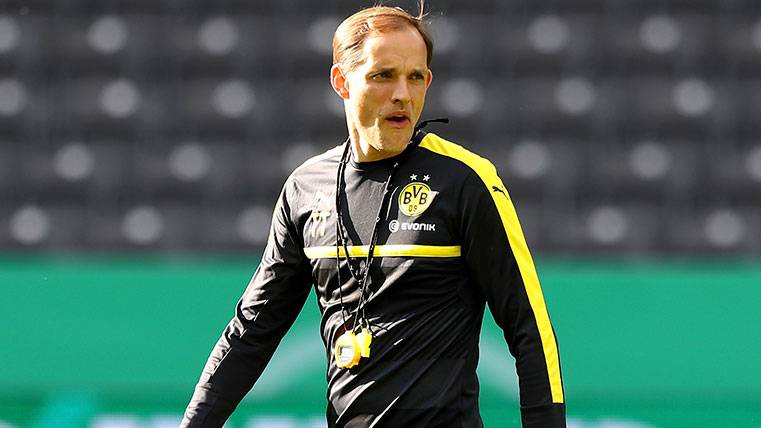 Thomas Tuchel en un entrenamiento del Borussia Dortmund