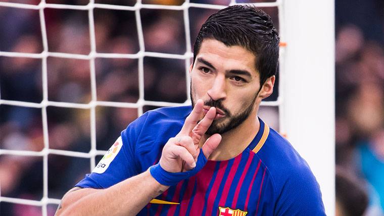 Luis Suárez, in a party of the FC Barcelona