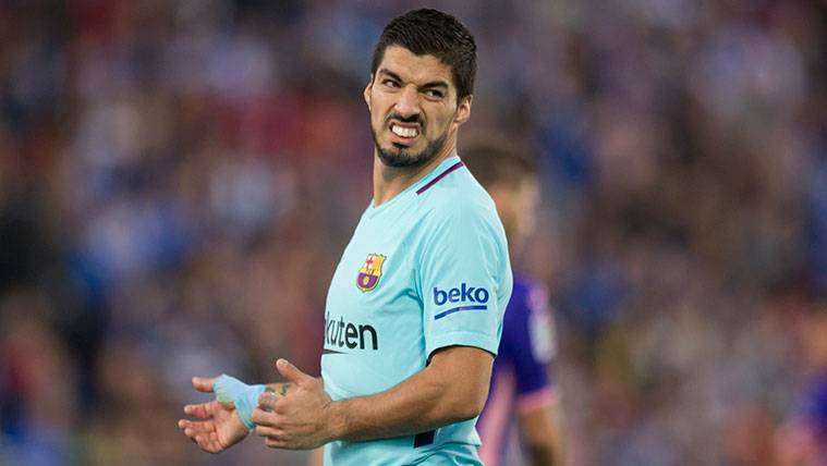 Luis Suárez en un partido del FC Barcelona