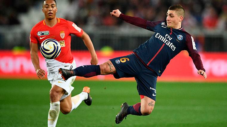 Marco Verratti en un partido con el PSG