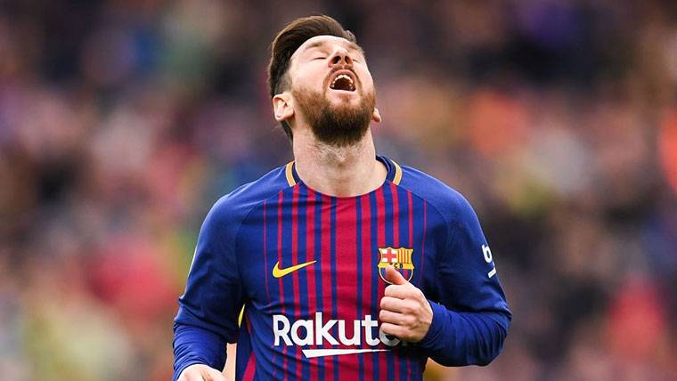Leo Messi, lamentando una ocasión fallada con el FC Barcelona