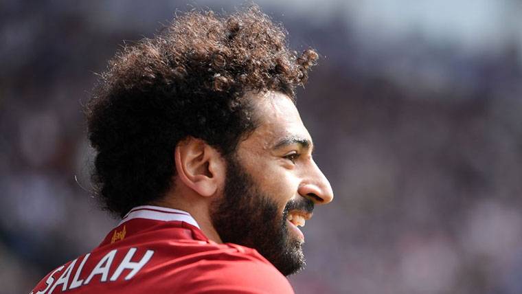 Mohamed Salah, durante un partido con el Liverpool esta temporada