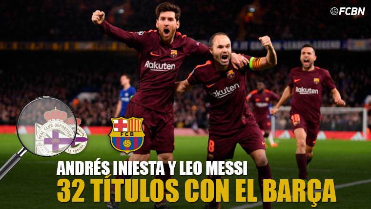 Andrés Iniesta y Leo Messi, celebrando un gol con el Barcelona