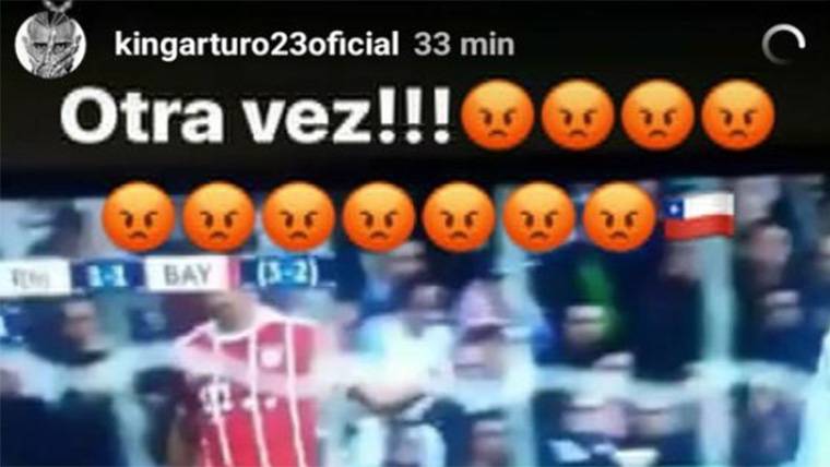 Pantallazo Of the Instagram Stories of Arturo Vidal