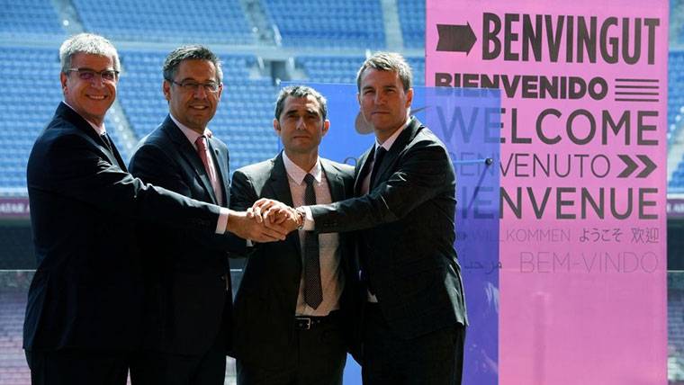 Jordi Mestre, Bartomeu, Valverde and Robert, in an image of archive